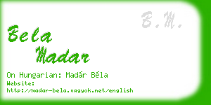 bela madar business card