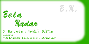 bela madar business card